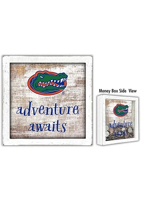 Florida Gators Adventure Awaits Box Sign - Orange