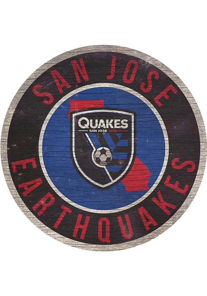 San Jose Earthquakes 12 in Circle State Sign - Black