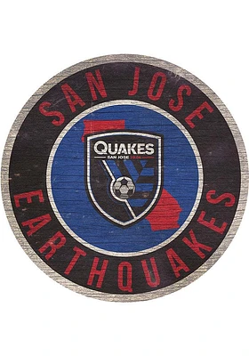 San Jose Earthquakes 12 in Circle State Sign - Black