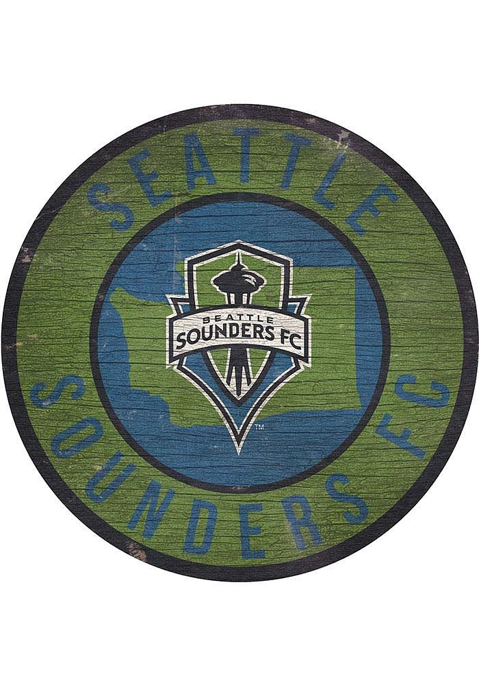 Seattle Sounders FC 12 in Circle State Sign - Blue