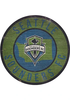 Seattle Sounders FC 12 in Circle State Sign - Blue