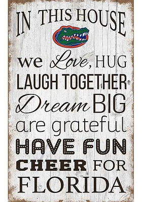 Florida Gators In This House 11x19 Sign - Orange