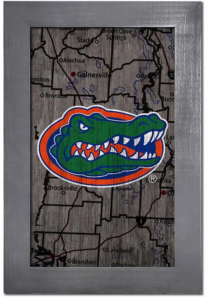 Florida Gators City Map Sign - Orange