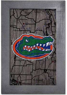 Florida Gators City Map Sign - Orange