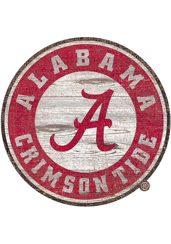 Alabama Crimson Tide Distressed Logo Cutout Sign - Red