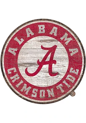Alabama Crimson Tide Distressed Logo Cutout Sign - Red