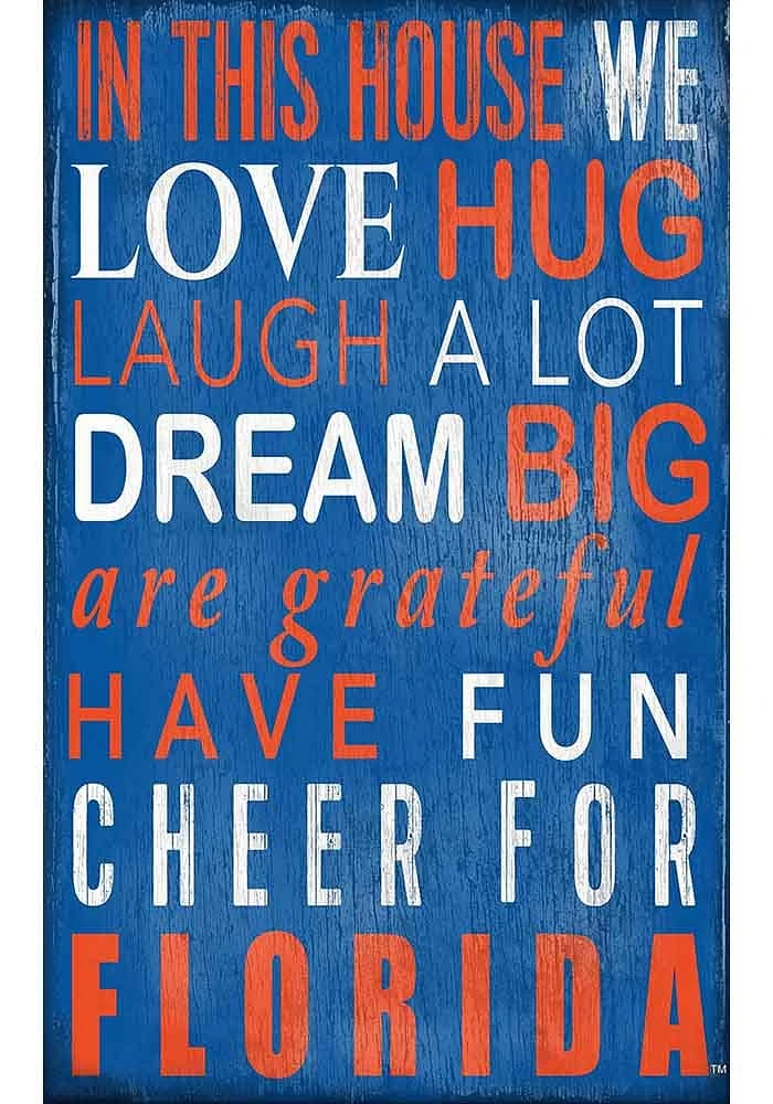 Florida Gators In This House Sign - Orange