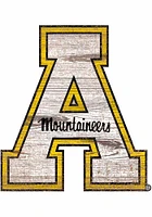 Appalachian State Mountaineers Distressed Logo Cutout Sign - Black