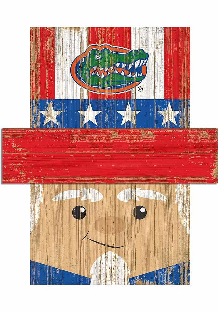 Florida Gators Patriotic Head Sign - Orange
