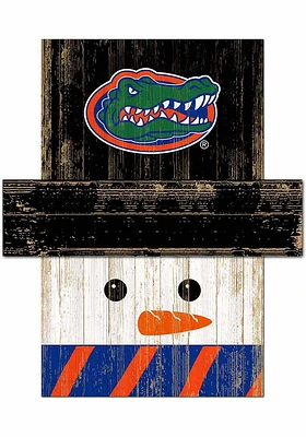 Florida Gators Snowman Head Sign - Orange