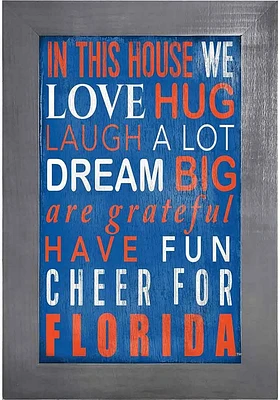 Florida Gators In This House Picture Frame - Orange