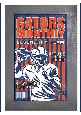 Florida Gators 11x19 Framed Monthly Sign - Orange