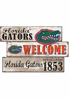 Florida Gators Welcome 3 Plank Sign - Orange