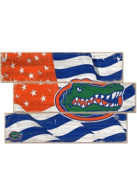 Florida Gators Flag 3 Plank Sign - Orange