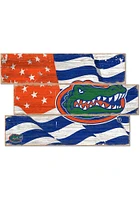 Florida Gators Flag 3 Plank Sign - Orange