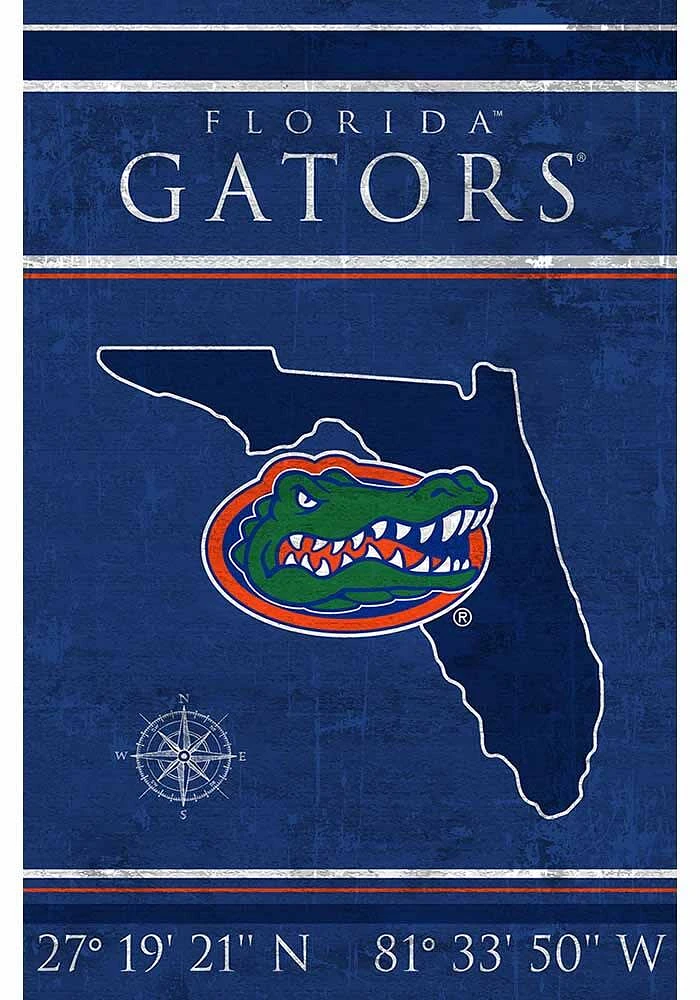 Florida Gators Coordinates 17x26 Sign - Orange