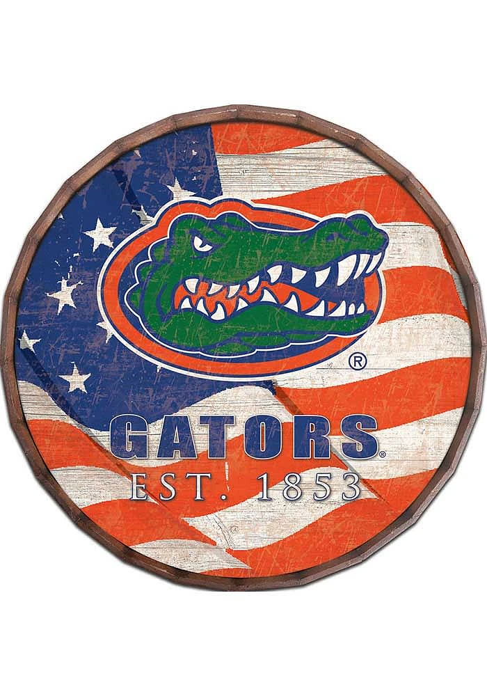 Florida Gators Flag 24 Inch Barrel Top Sign - Orange