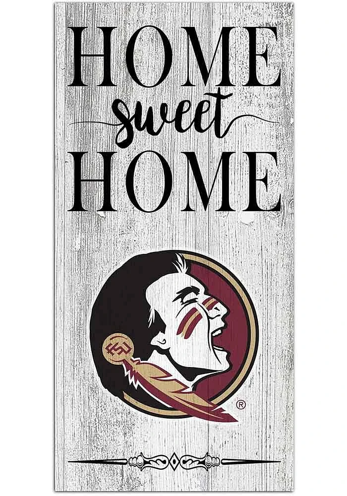 Florida State Seminoles Home Sweet Home Whitewashed Sign - Maroon