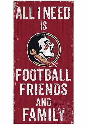 Florida State Seminoles Football Friends and Family Sign - Maroon