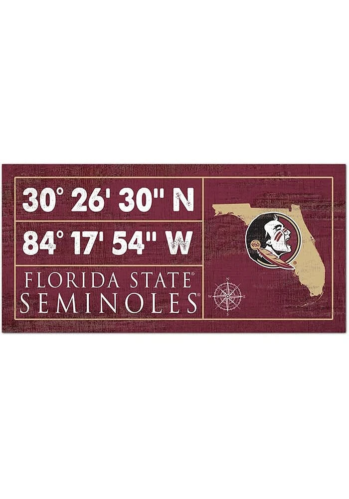 Florida State Seminoles Horizontal Coordinate Sign - Maroon