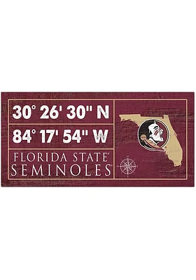 Florida State Seminoles Horizontal Coordinate Sign - Maroon