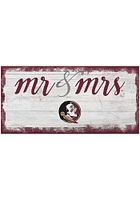 Florida State Seminoles Script Mr and Mrs Sign - Maroon