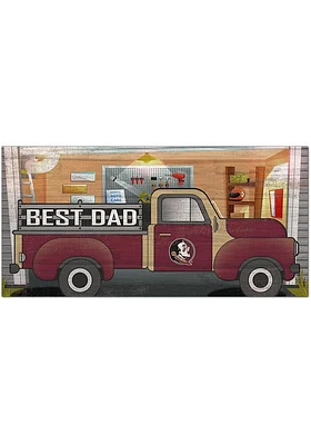 Florida State Seminoles Best Dad Truck Sign - Maroon