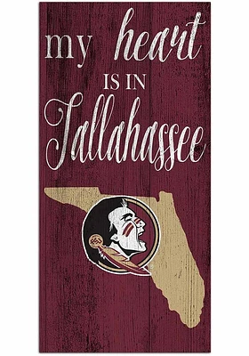 Florida State Seminoles My Heart State Sign - Maroon