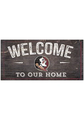 Florida State Seminoles Welcome Distressed Sign - Maroon