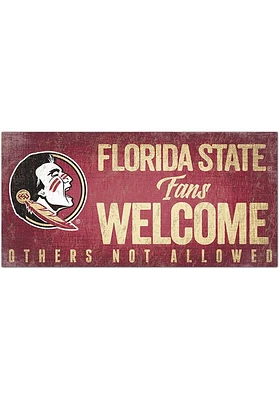Florida State Seminoles Fans Welcome 6x12 Sign - Maroon