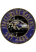 Baltimore Ravens Established Date Circle 24 Inch Sign - Purple