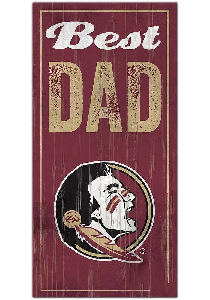 Florida State Seminoles Best Dad Sign - Maroon