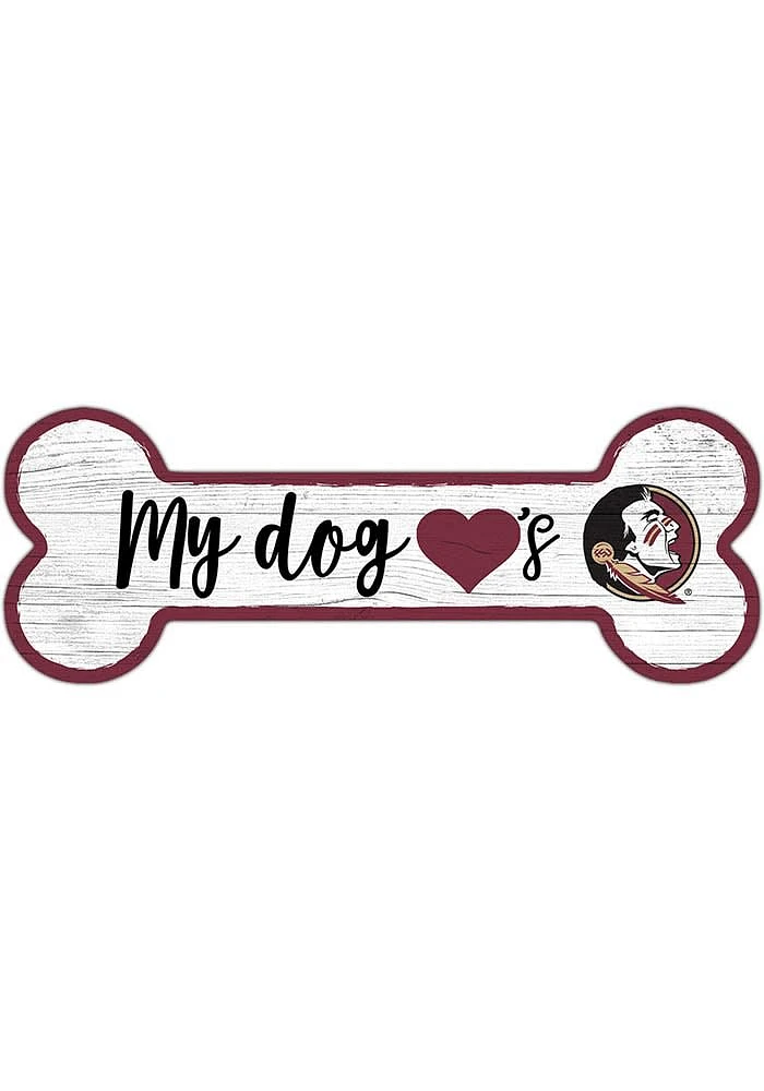 Florida State Seminoles Dog Bone 6x12 Sign - Maroon
