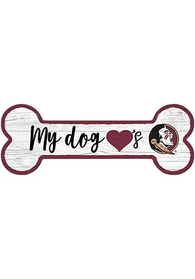 Florida State Seminoles Dog Bone 6x12 Sign - Maroon