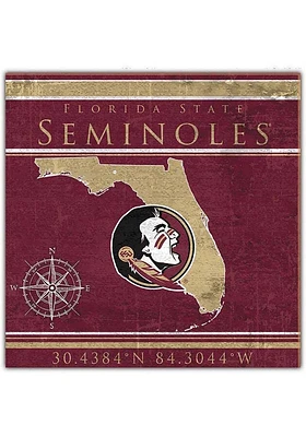 Florida State Seminoles Coordinates Sign - Maroon