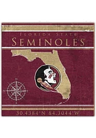 Florida State Seminoles Coordinates Sign - Maroon