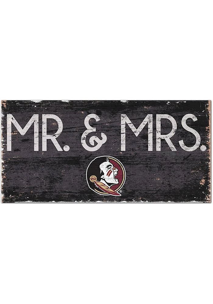 Florida State Seminoles Mr and Mrs Sign - Maroon