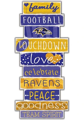 Baltimore Ravens Celebrations Stack 24 Inch Sign - Purple