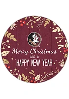 Florida State Seminoles Merry Christmas and New Year Circle Sign - Maroon
