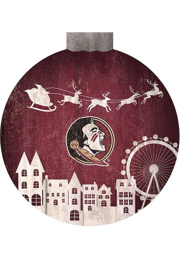 Florida State Seminoles Christmas Village Sign - Maroon