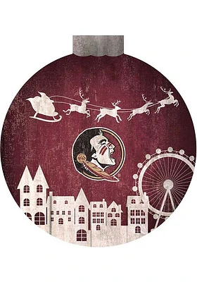Florida State Seminoles Christmas Village Sign - Maroon