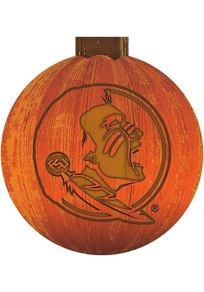 Florida State Seminoles Halloween Pumpkin Sign - Maroon