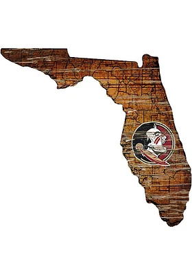Florida State Seminoles Mini Roadmap State Sign - Maroon
