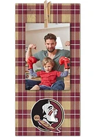 Florida State Seminoles Plaid Clothespin Sign - Maroon