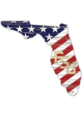 Florida State Seminoles 12 Inch USA State Cutout Sign - Maroon