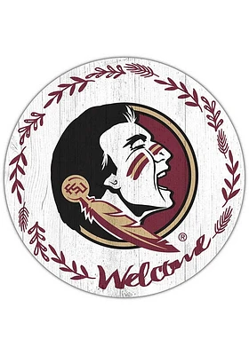 Florida State Seminoles Welcome Circle Sign - Maroon