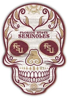 Florida State Seminoles 12 Inch Sugar Skull Sign - Maroon
