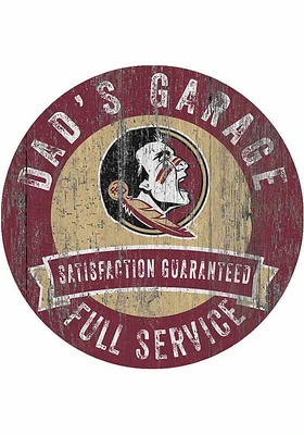 Florida State Seminoles Dads Garage Sign - Maroon