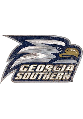 Georgia Southern Eagles Distressed Logo Cutout Sign - Blue