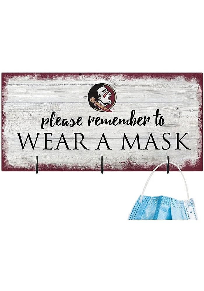 Florida State Seminoles Please Wear Your Mask Sign - Maroon